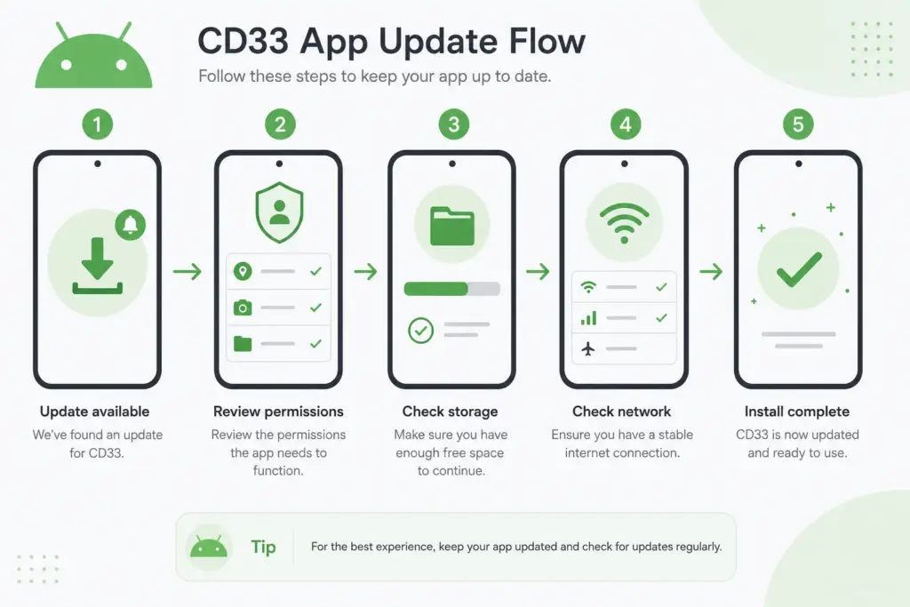 CD33 app update করার আগে যাচাইয়ের ধাপ