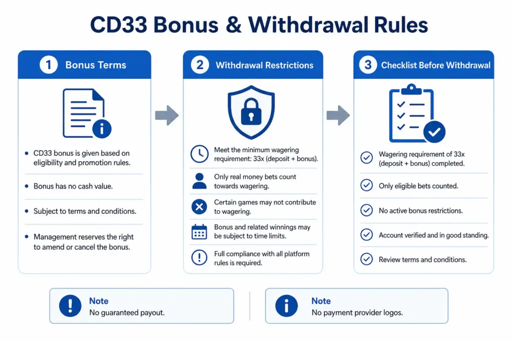 Bonus নেওয়ার আগে withdrawal শর্ত বোঝার নির্দেশনা