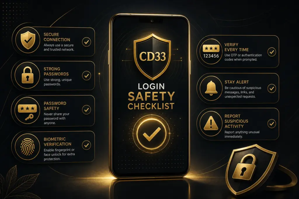 CD33 login করার আগে নিরাপত্তা চেকলিস্ট